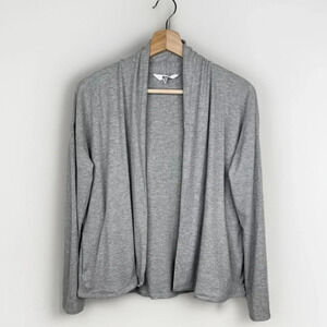 BB Dakota Women's Open Front Ribbed Knit Gray Size S Cardigan